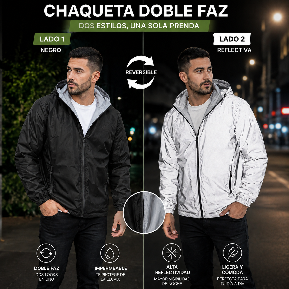 2 CHAQUETAS EN 1   ( DOBLE FAZ)