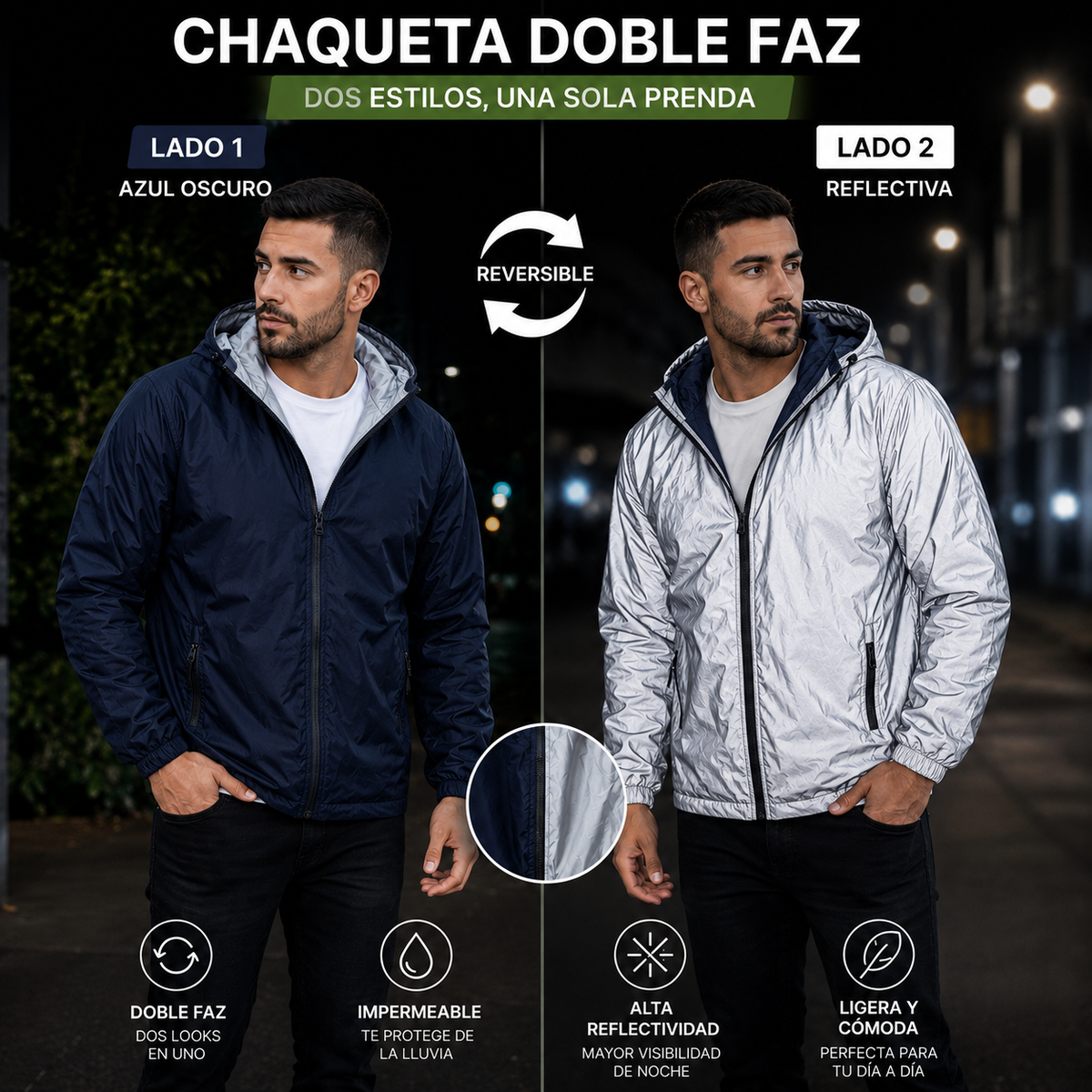 2 CHAQUETAS EN 1   ( DOBLE FAZ)